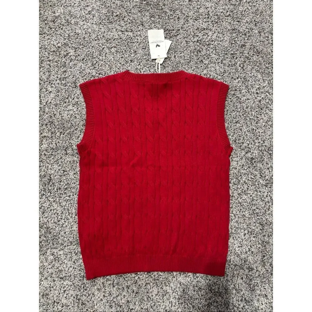 Hope & Honey Kids V-Neck Cable Sweater Vest